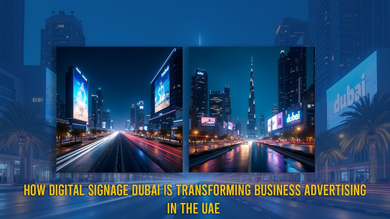 High-resolution digital signage screen in a Dubai retail environment