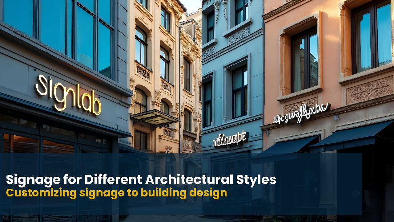 Custom signage design matching modern architecture in Dubai