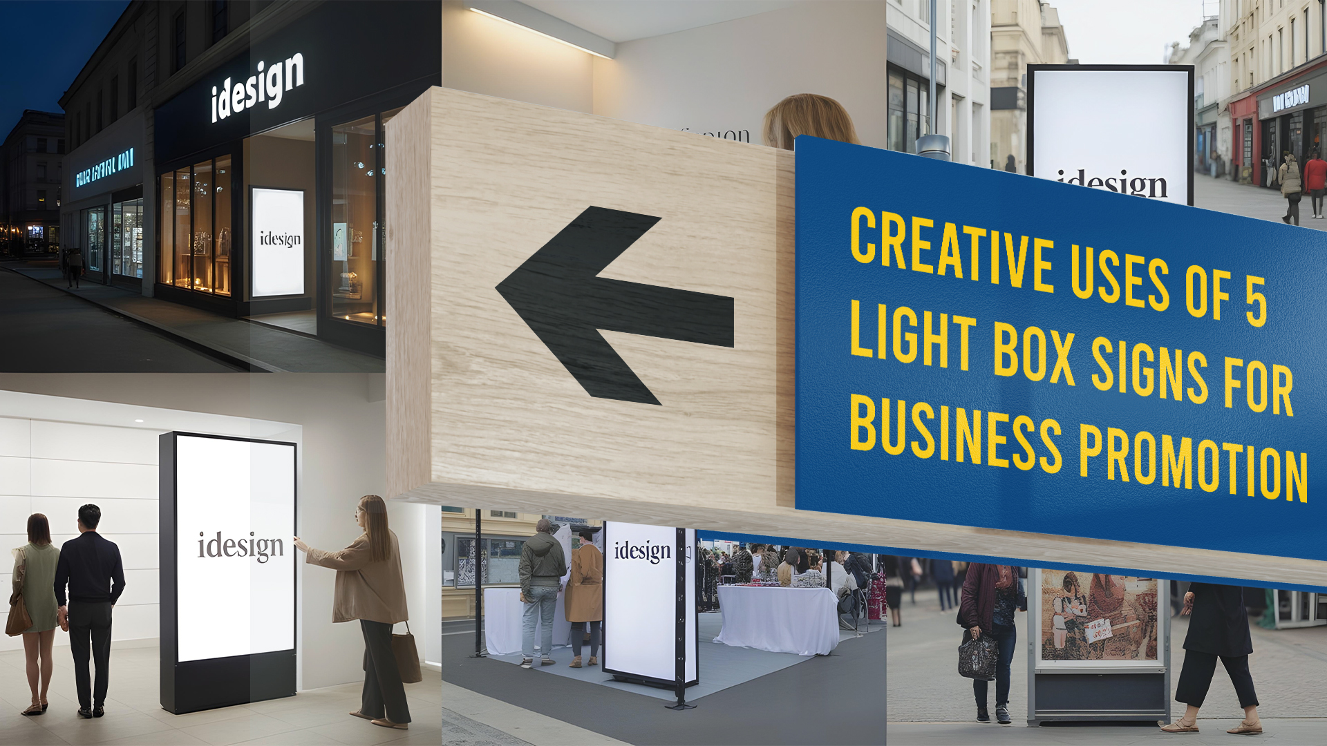Creative light box signage used for business promotion