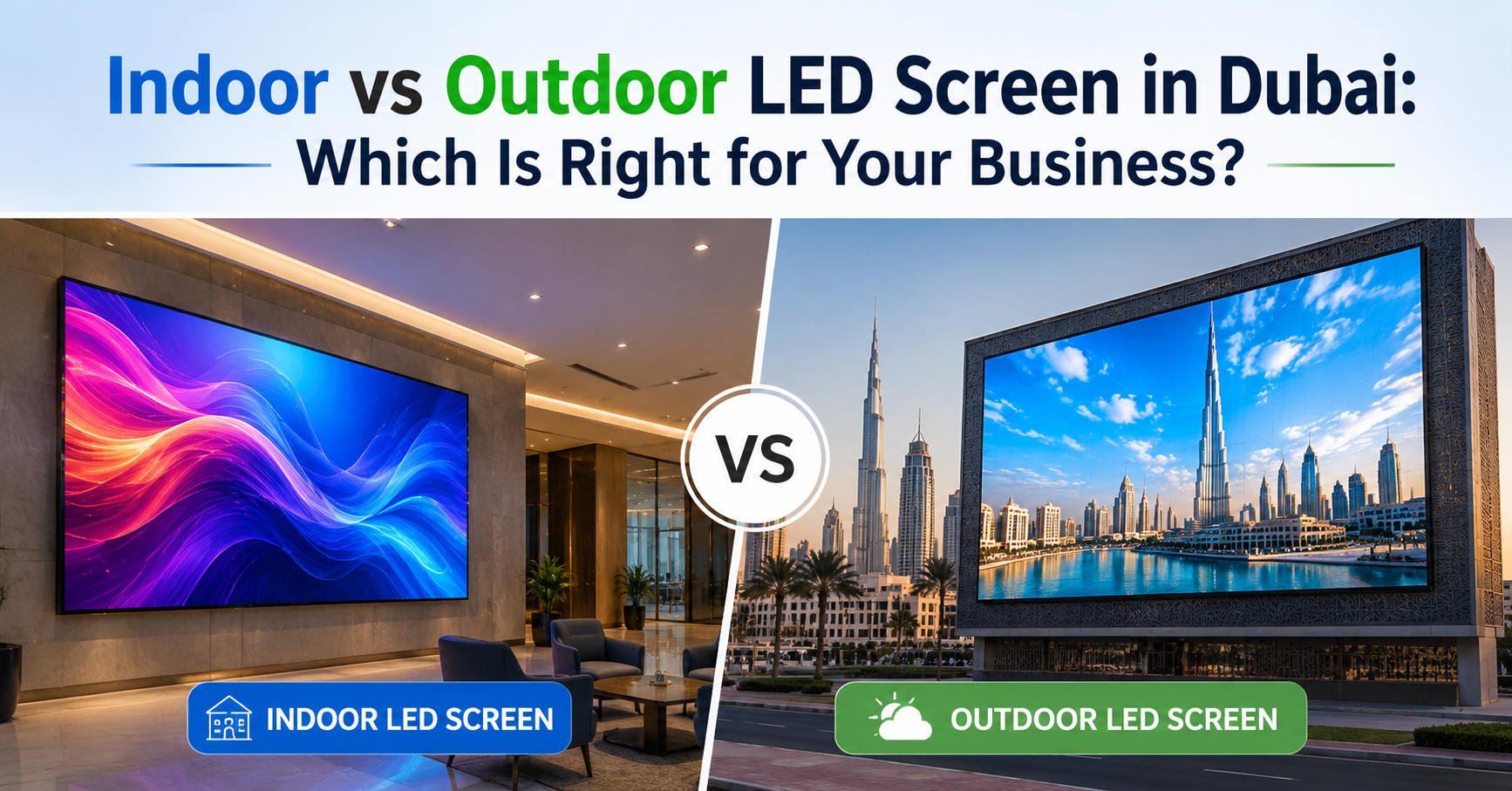 Indoor vs Outdoor LED Screen in Dubai: Which Is Right for Your Business?